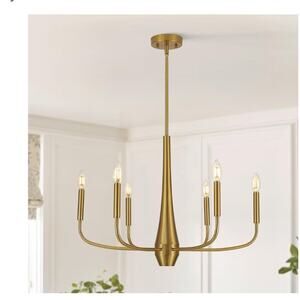 Gold Chandelier  6-Light Modern Farmhouse Kitchen Chandeliers Over Table Hanging